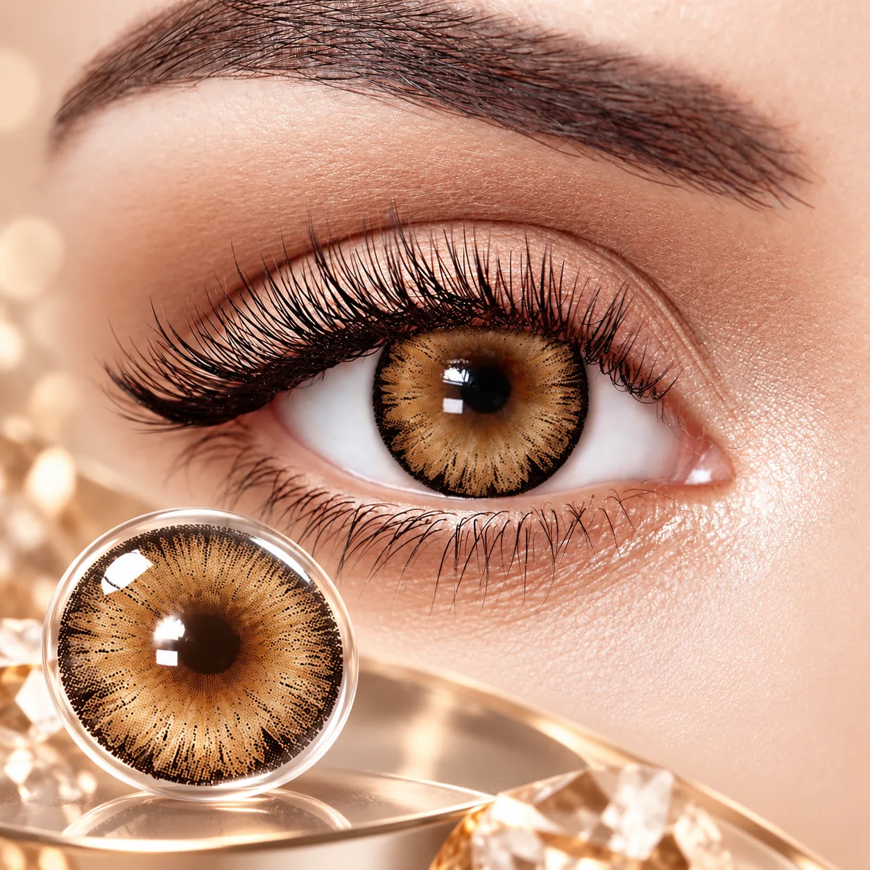 Lensora Studio Air Brown Brown Monthly colored contact lenses