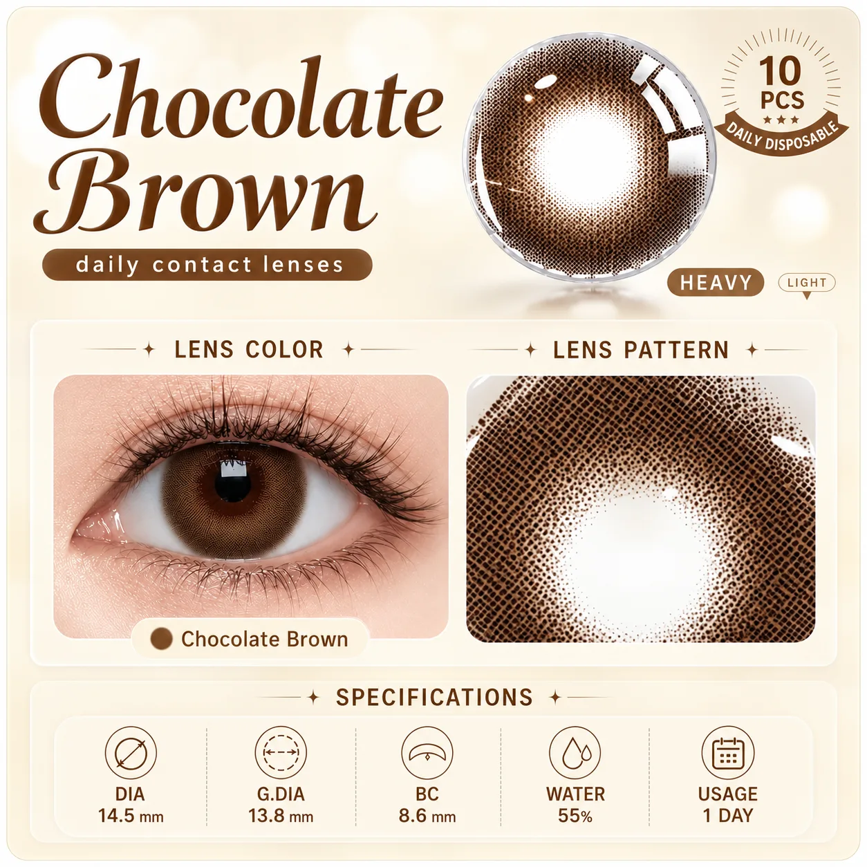 Aurea Halo Brown Daily Colored Contact Lenses Green Daily colored contact lenses