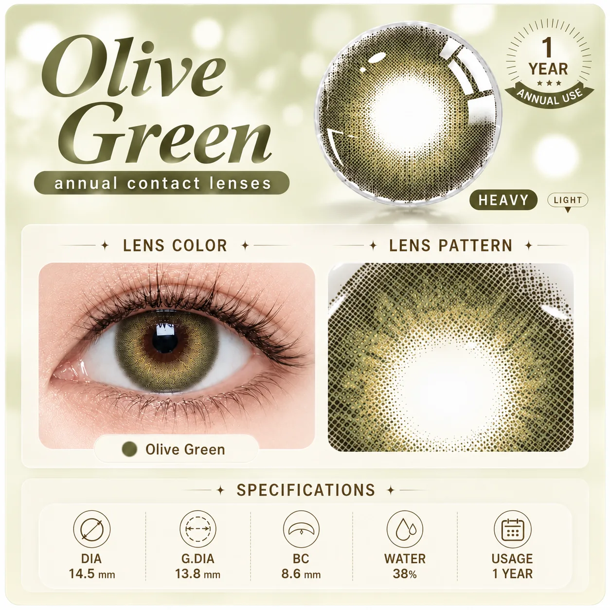 Lensora Studio Island Green Green Daily colored contact lenses