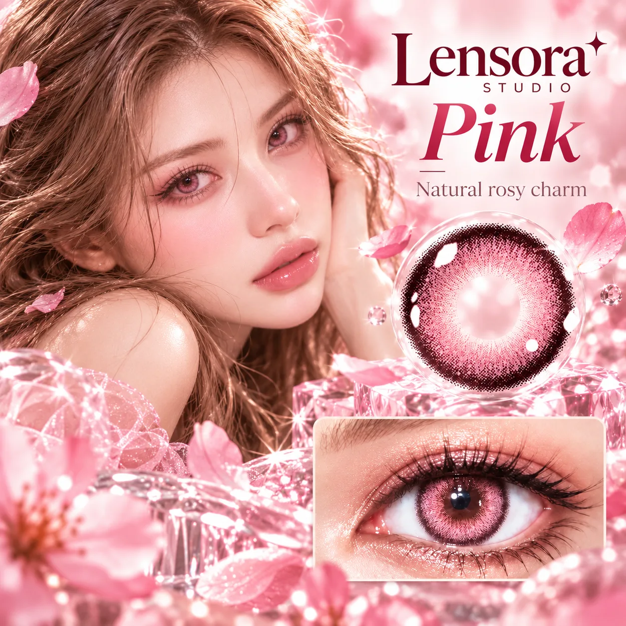 NOVA EYE Flipped Pink Half-Yearly Colored Contact Lenses Pink Half-Yearly colored contact lenses 4