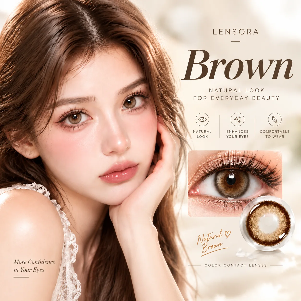 Aurea Halo Series Daily Disposable Brown Daily colored contact lenses