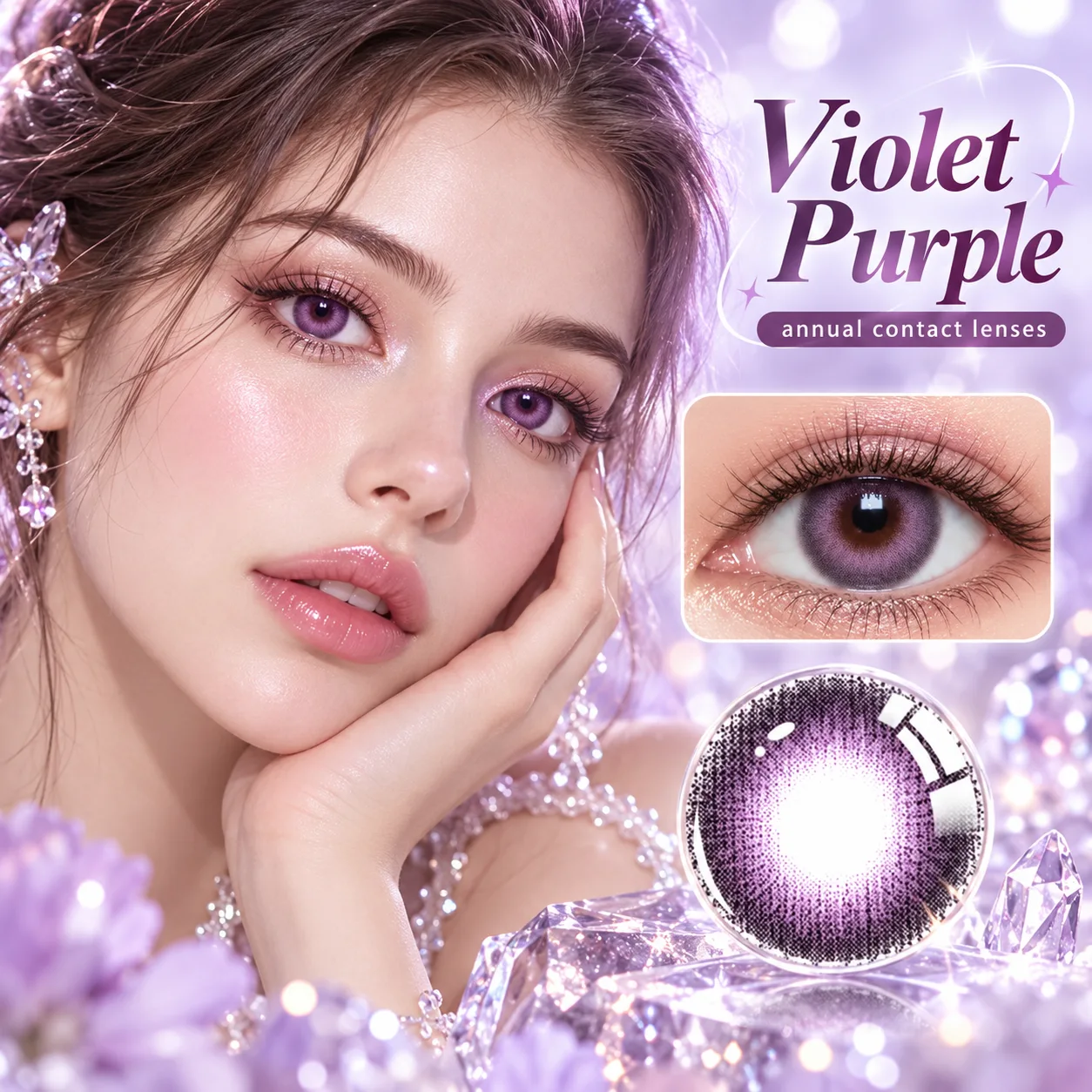 Lensora Studio Island Purple Half-Yearly Colored Contact Lenses Purple Half-Yearly colored contact lenses 4