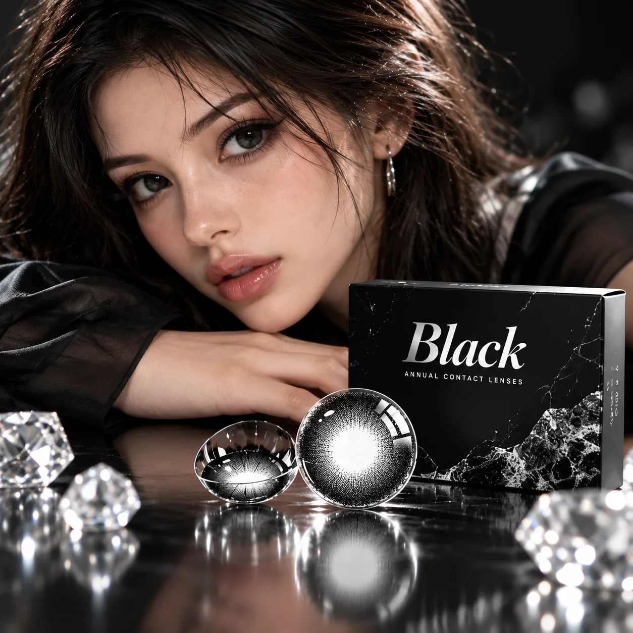 NOVA EYE After School Black Black Daily colored contact lenses 4