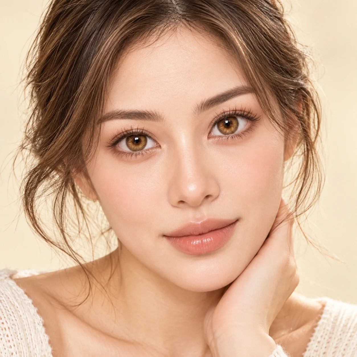 Lensora Studio Lovely Hazel Half-Yearly Colored Contact Lenses Pink Half-Yearly colored contact lenses 4