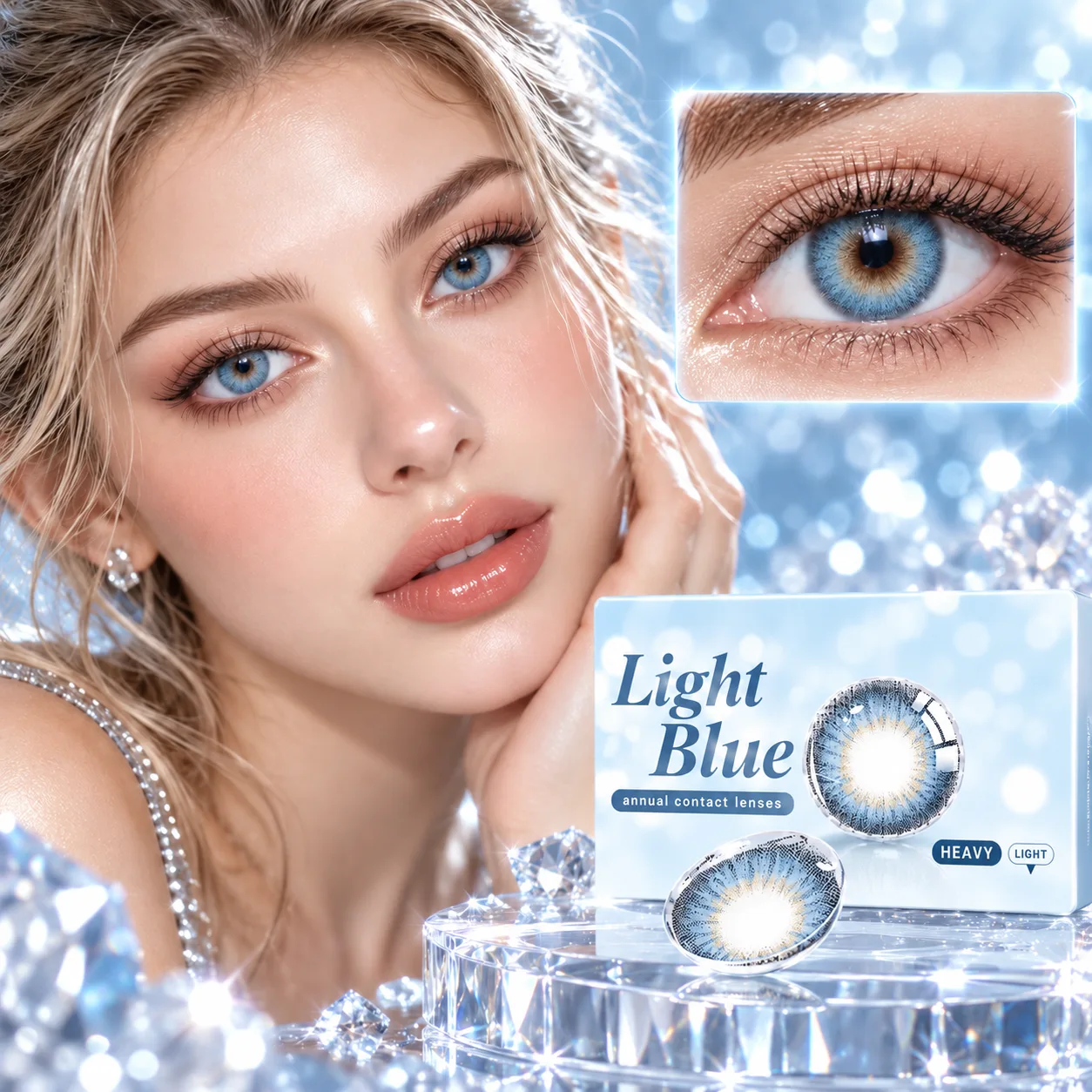 NOVA EYE After School Blue Half-Yearly Colored Contact Lenses Blue Half-Yearly colored contact lenses 3