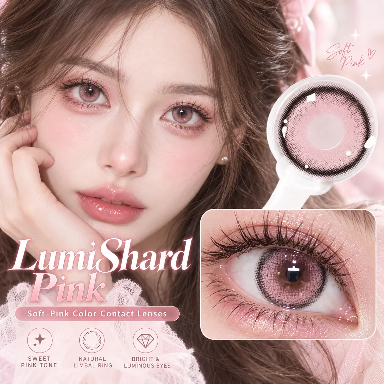 Aurea Halo Pink Daily Colored Contact Lenses Pink Daily colored contact lenses 4