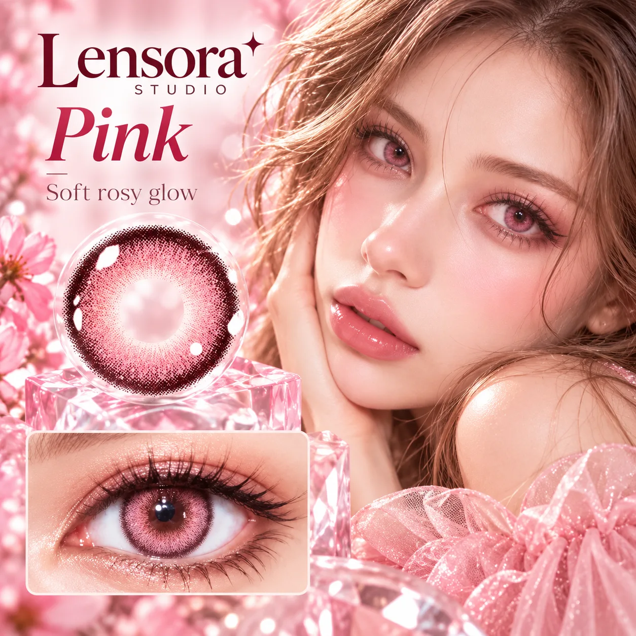 NOVA EYE Flipped Pink Pink Half-Yearly colored contact lenses