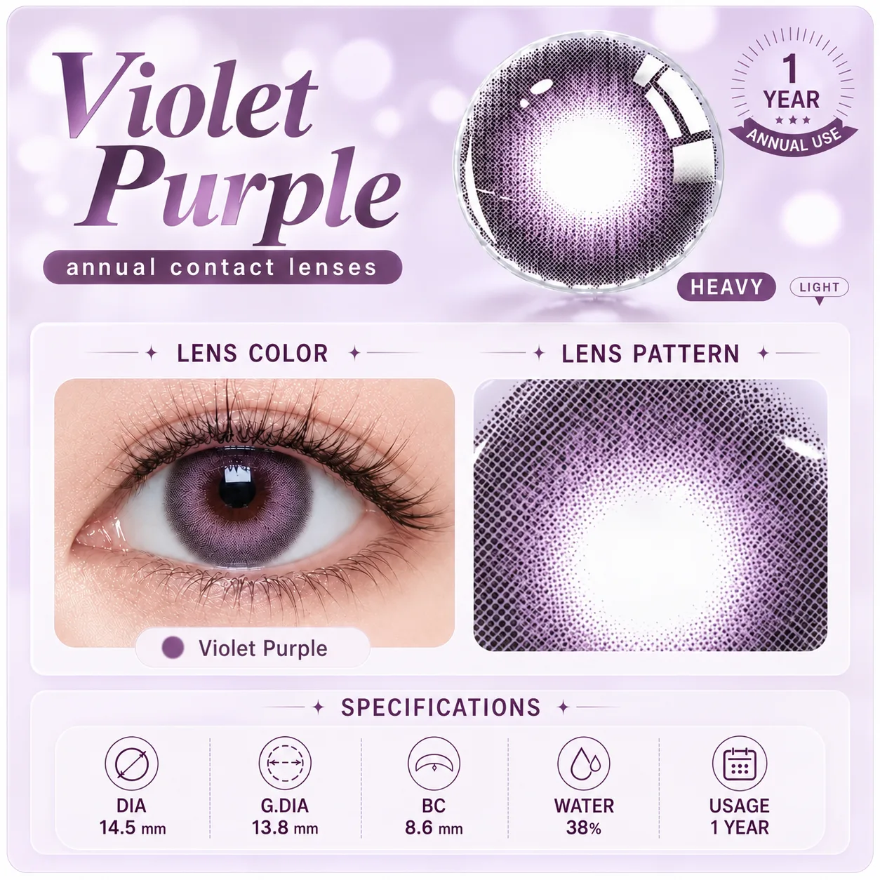NOVA EYE Flipped Purple Black colored contact lenses