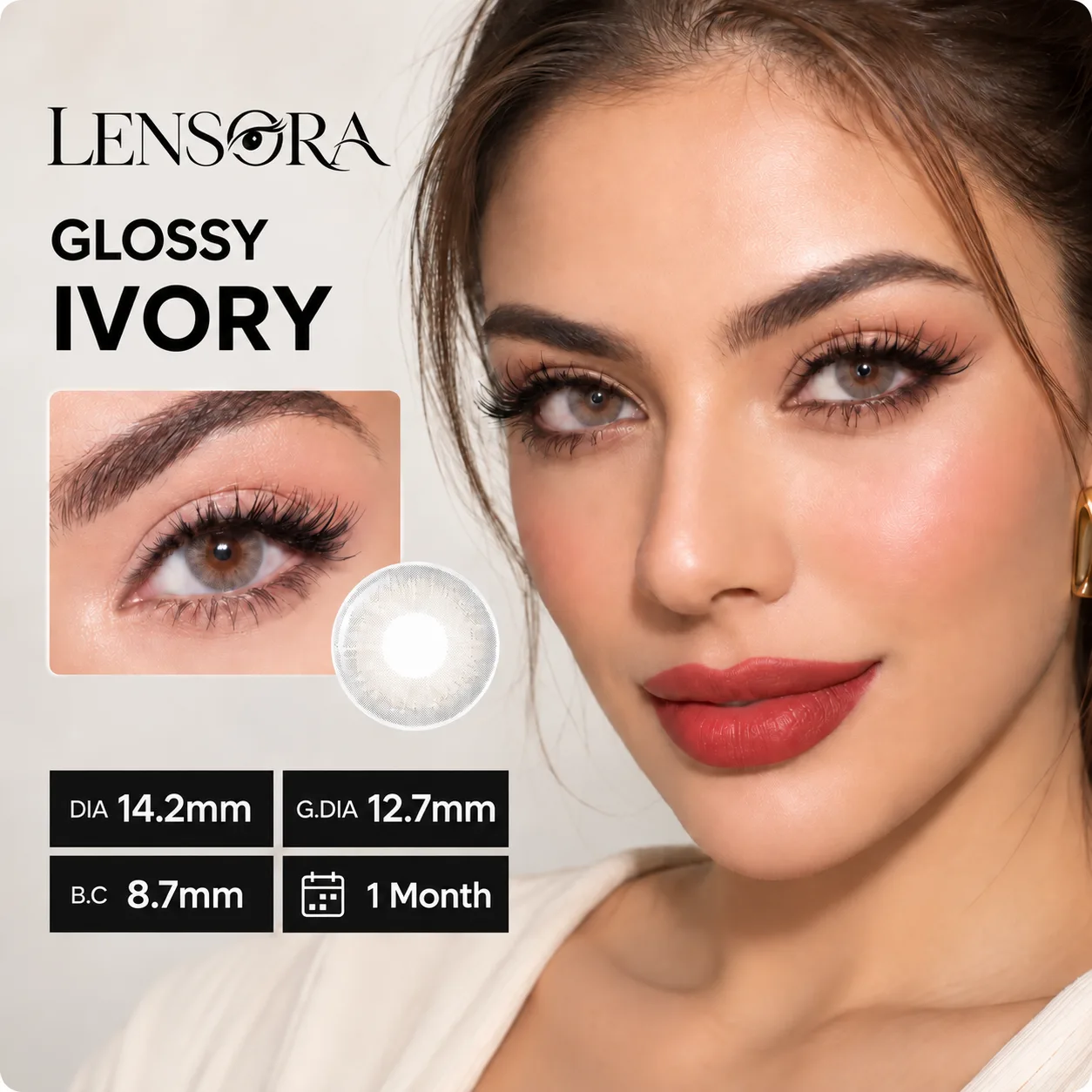 NOVA EYE After School Ivory Gray Purple Monthly colored contact lenses