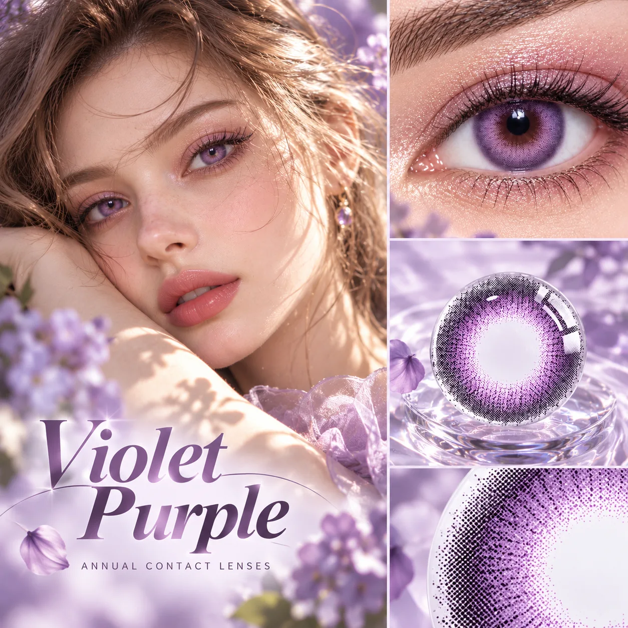 Lensora Studio Island Purple Half-Yearly Colored Contact Lenses Purple Half-Yearly colored contact lenses 3