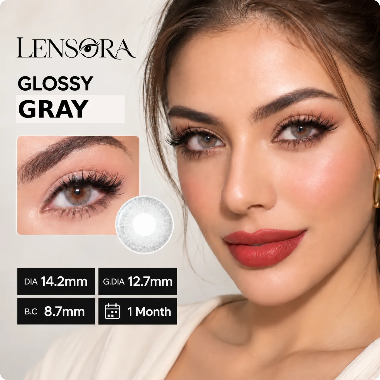 Aurea Halo Grey Brown colored contact lenses