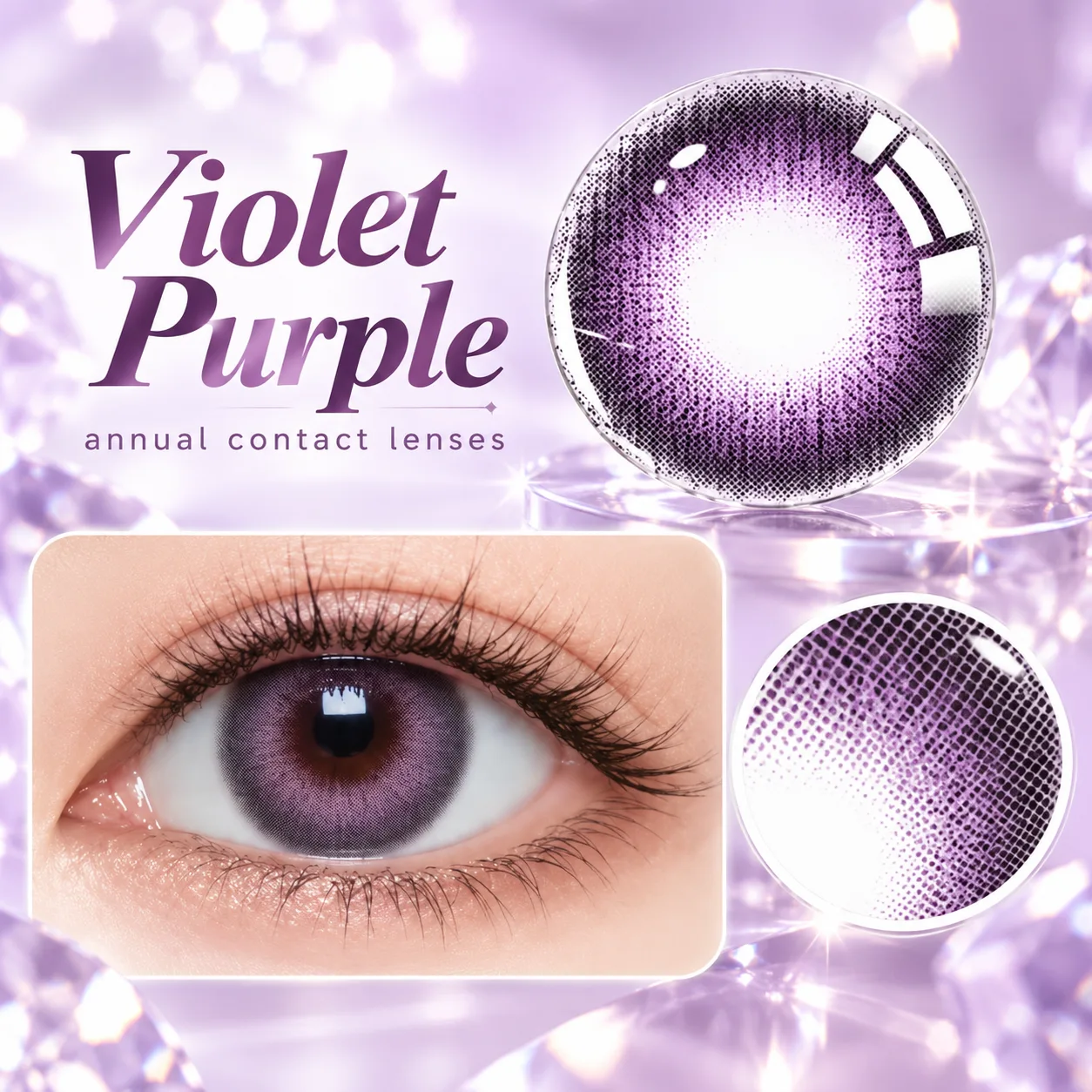 Lensora Studio Air Purple Monthly Colored Contact Lenses Purple Monthly colored contact lenses 3