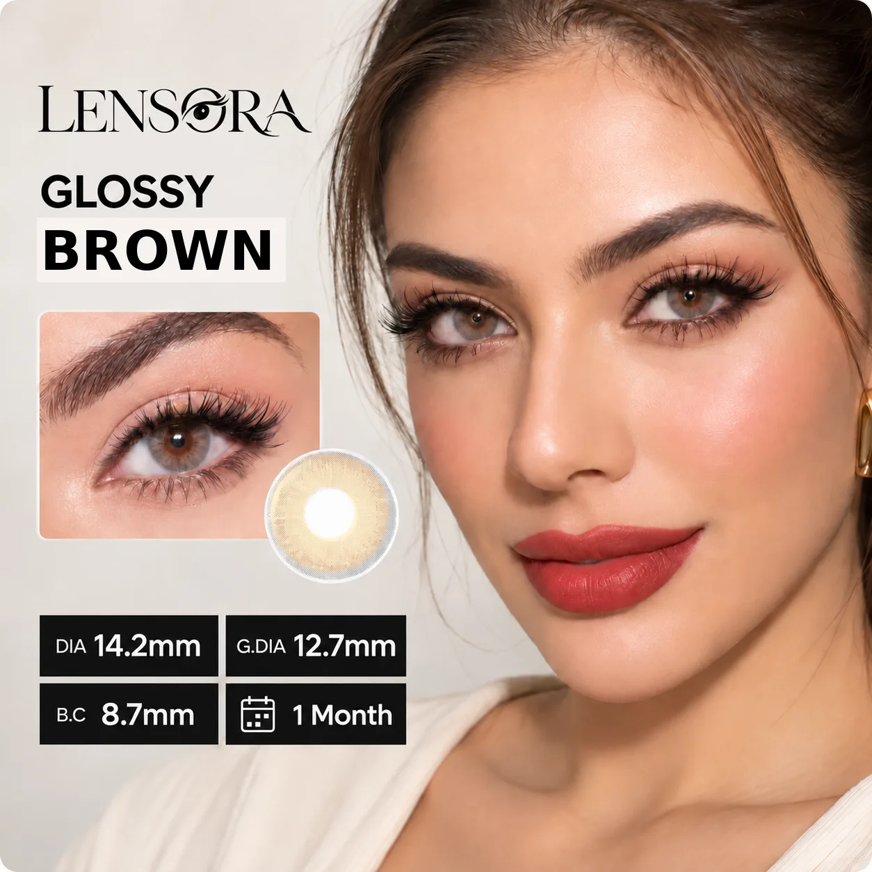 NOVA EYE After School Hazel Brown Monthly colored contact lenses