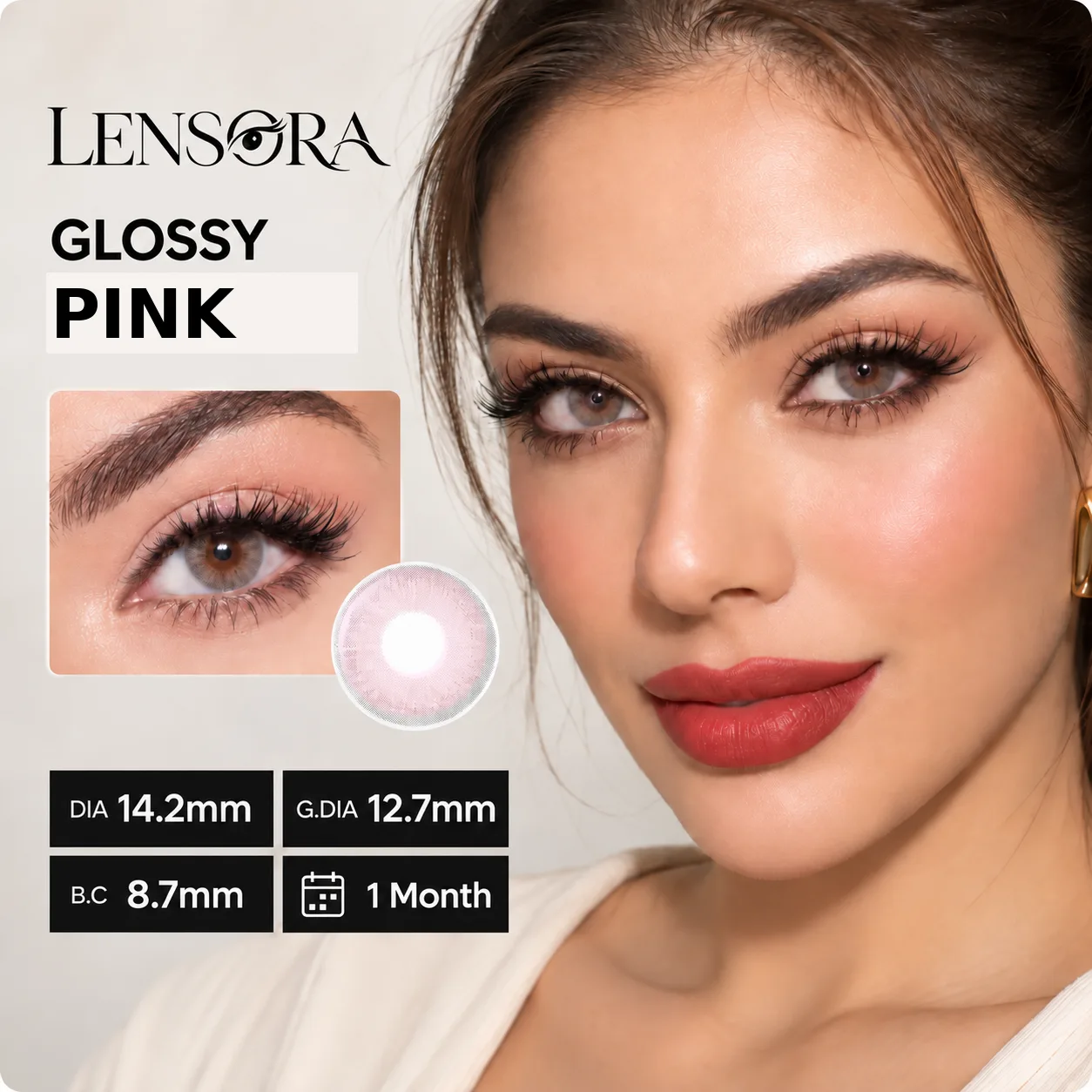 Lensora Studio Lovely Pink Black colored contact lenses
