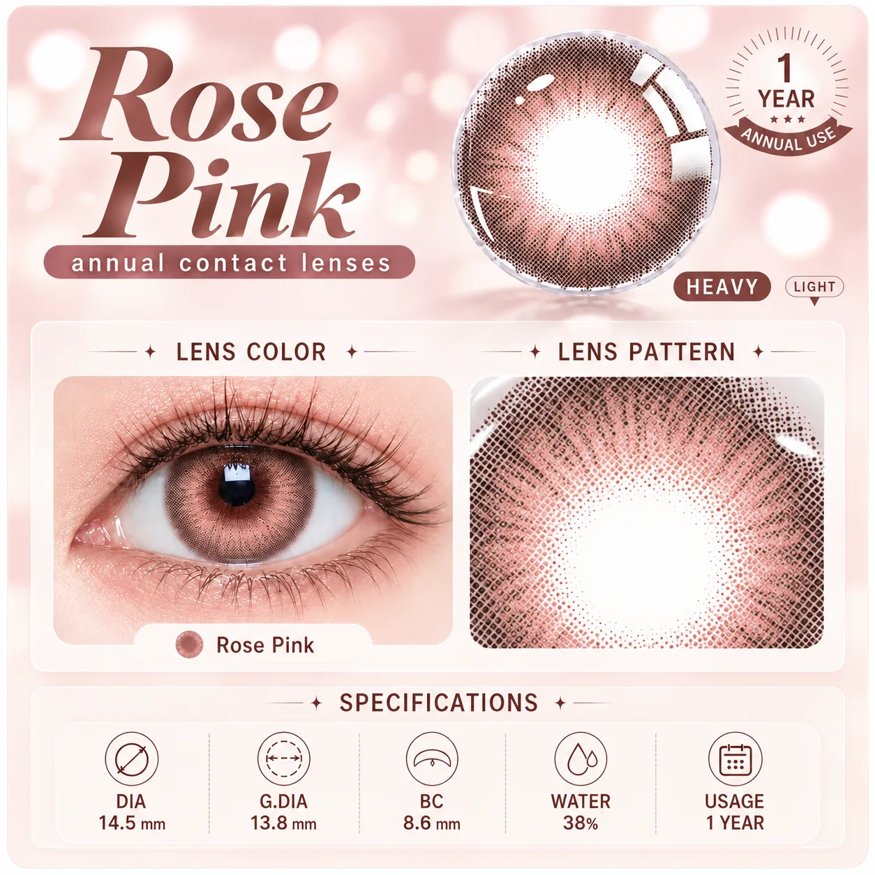 Aurea Dollydream Pink Half-Yearly Colored Contact Lenses Purple Half-Yearly colored contact lenses