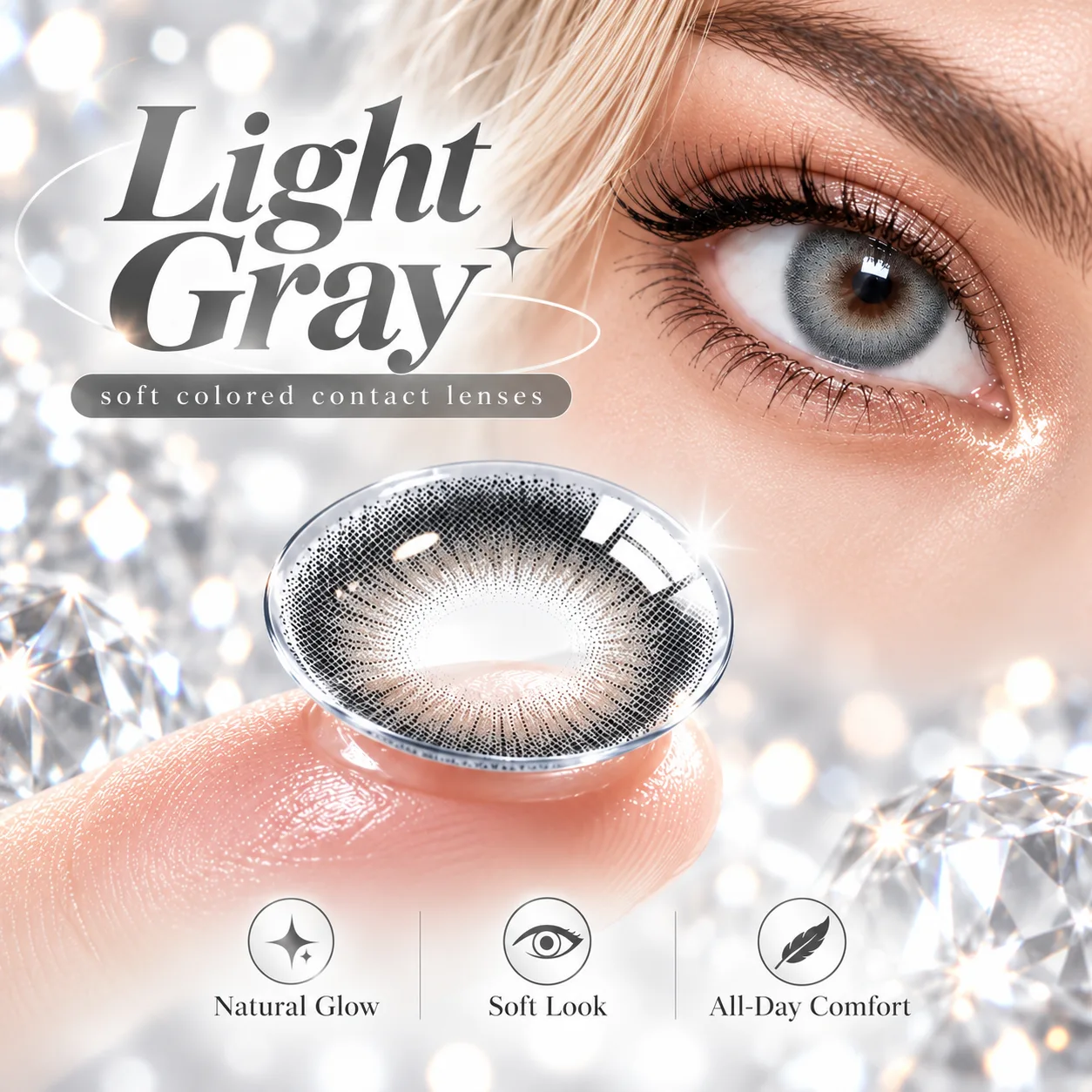 Lensora Studio Air Grey Monthly Colored Contact Lenses Grey Monthly colored contact lenses 2