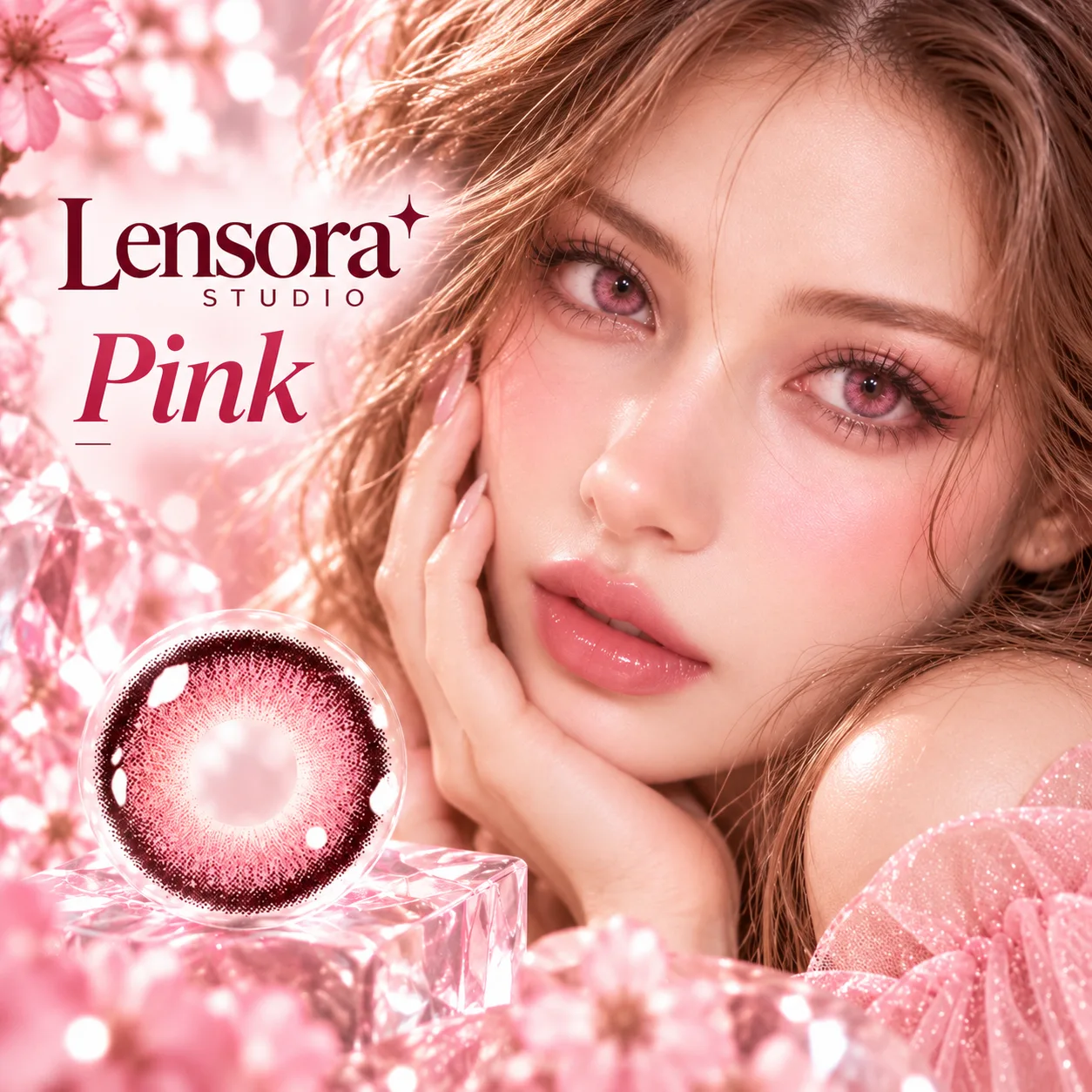 NOVA EYE Flipped Pink Half-Yearly Colored Contact Lenses Pink Half-Yearly colored contact lenses 3