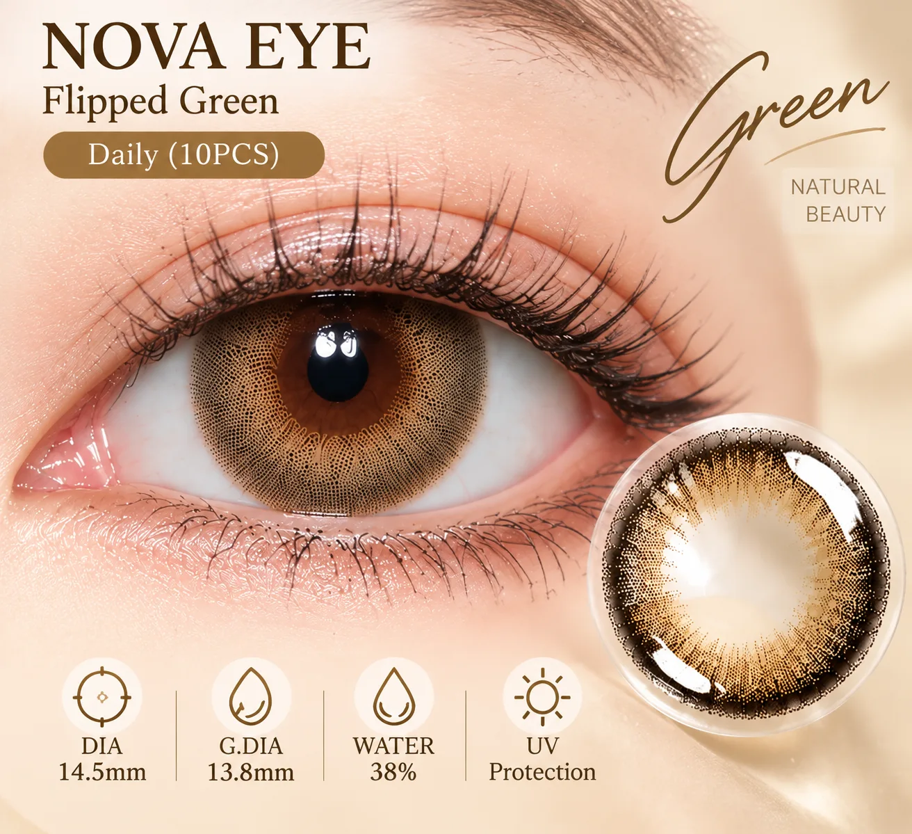 NOVA EYE Flipped Pink Daily Colored Contact Lenses Pink Daily colored contact lenses 5