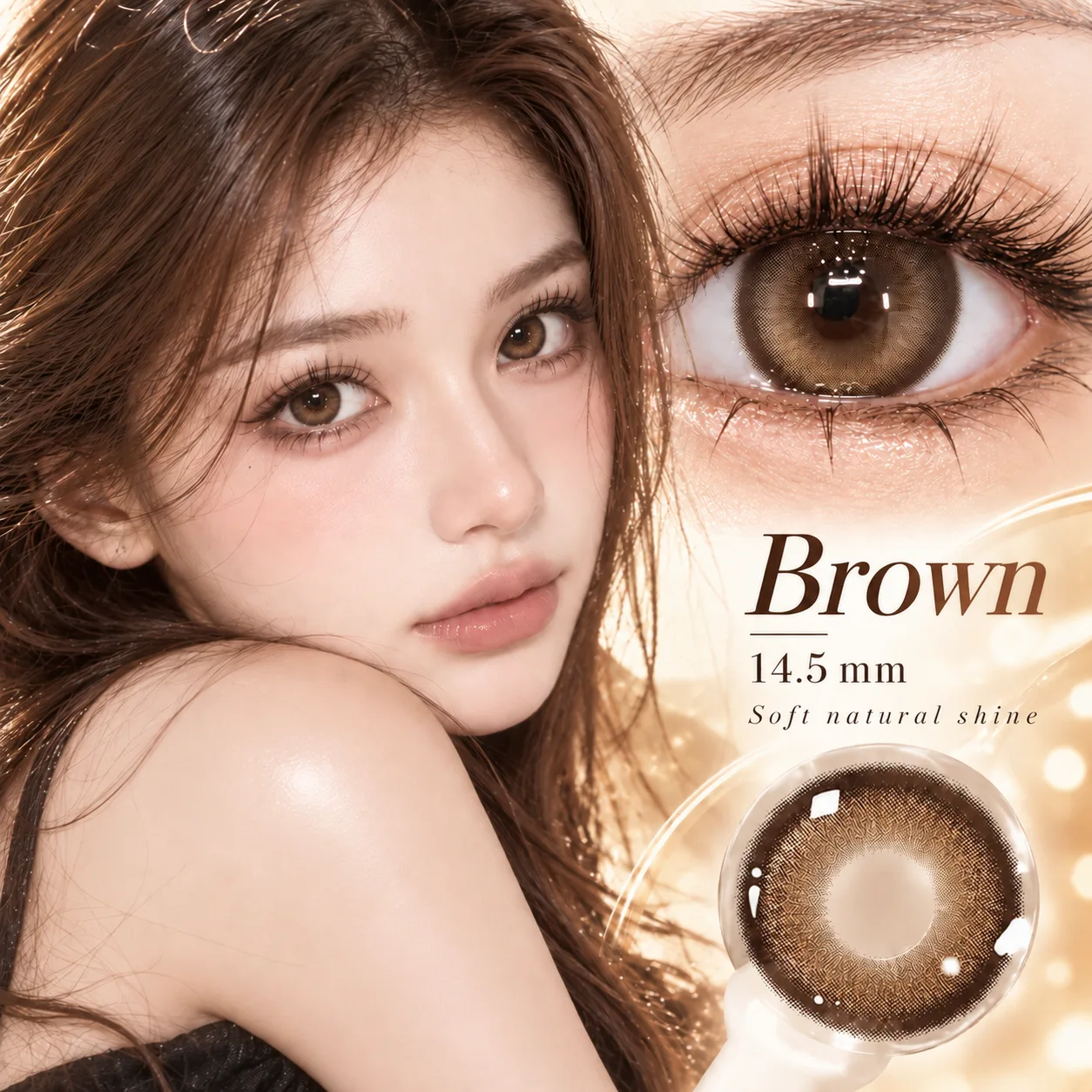 Lensora Studio Lovely Brown Daily Colored Contact Lenses Brown Daily colored contact lenses