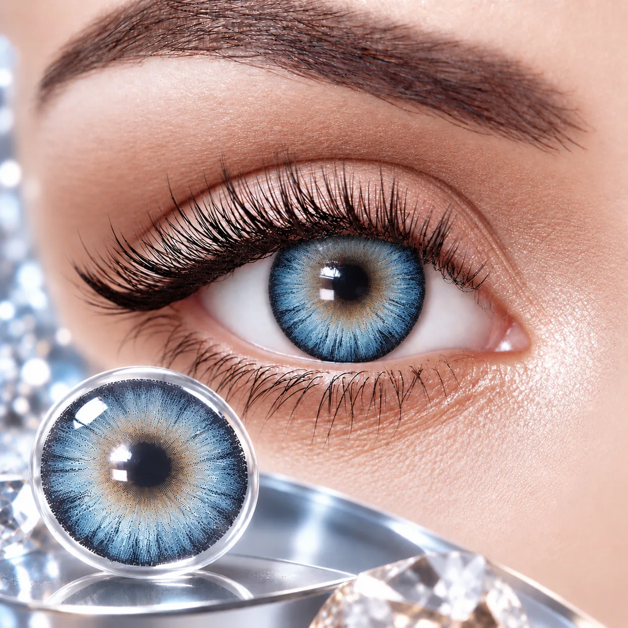 Lensora Studio Air Blue Monthly Colored Contact Lenses Blue Monthly colored contact lenses
