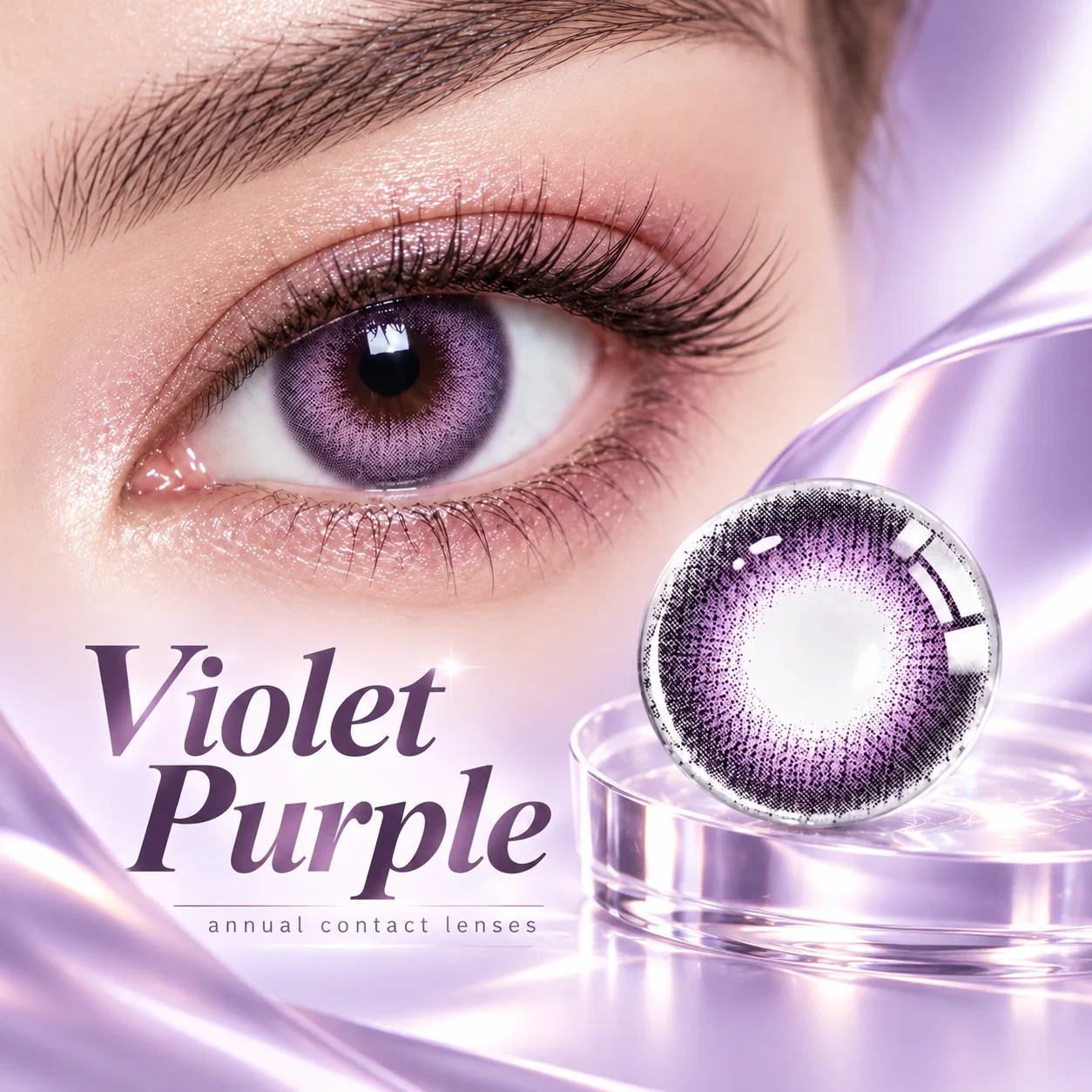 Lensora Studio Island Purple Half-Yearly Colored Contact Lenses Purple Half-Yearly colored contact lenses 2