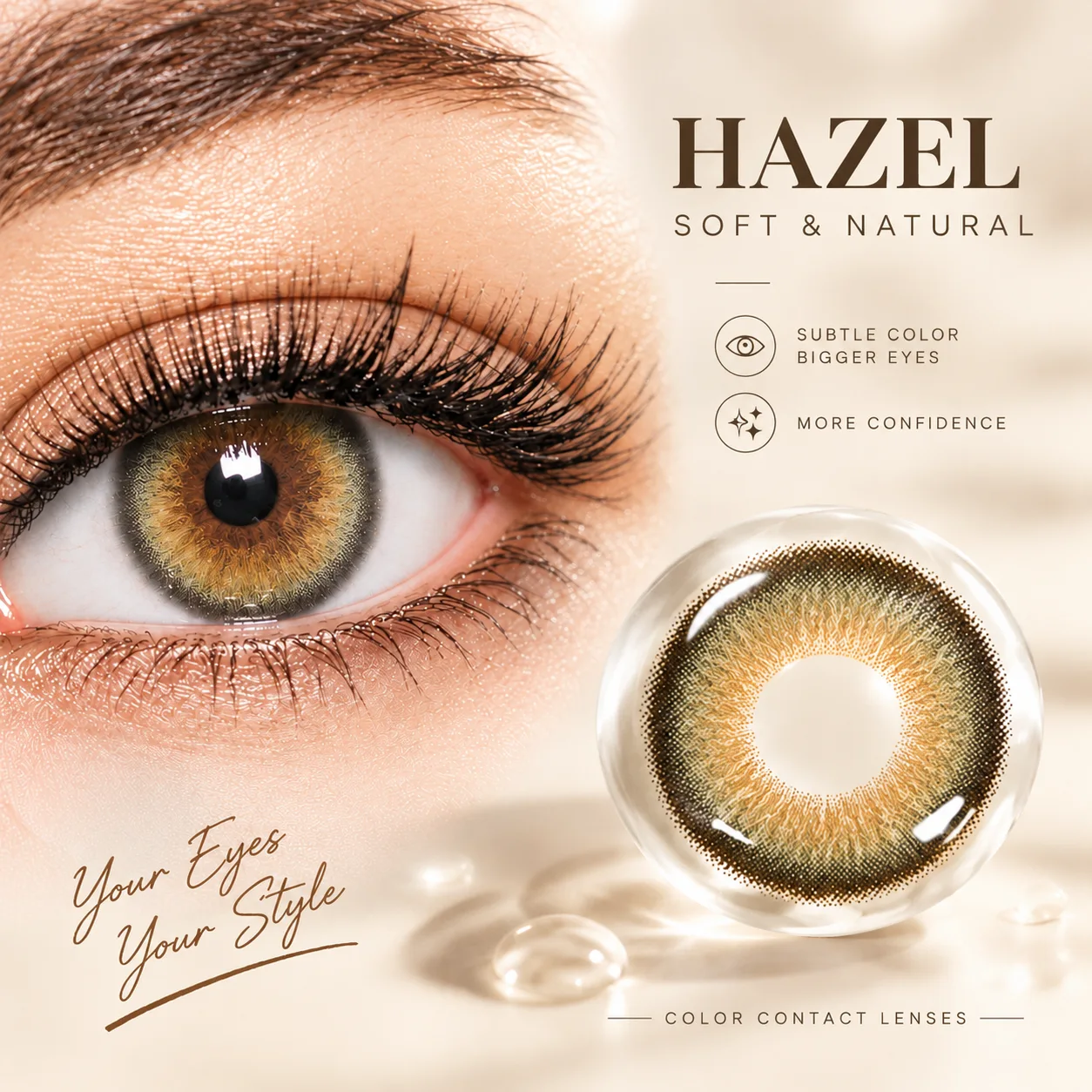 Aurea Halo Series Daily Colored Contact Lenses Brown Daily colored contact lenses 5