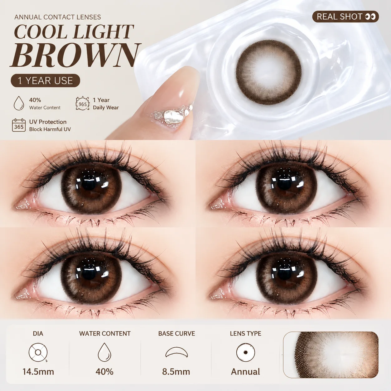 NOVA EYE Flipped Green Green 日常的 colored contact lenses 5