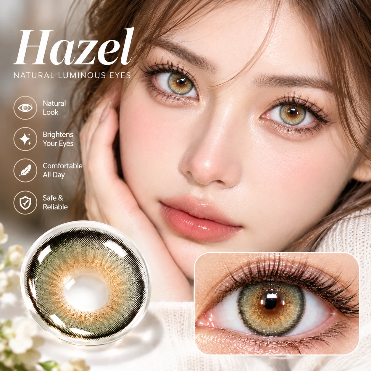 Aurea Halo Series Daily Colored Contact Lenses Brown Daily colored contact lenses 4