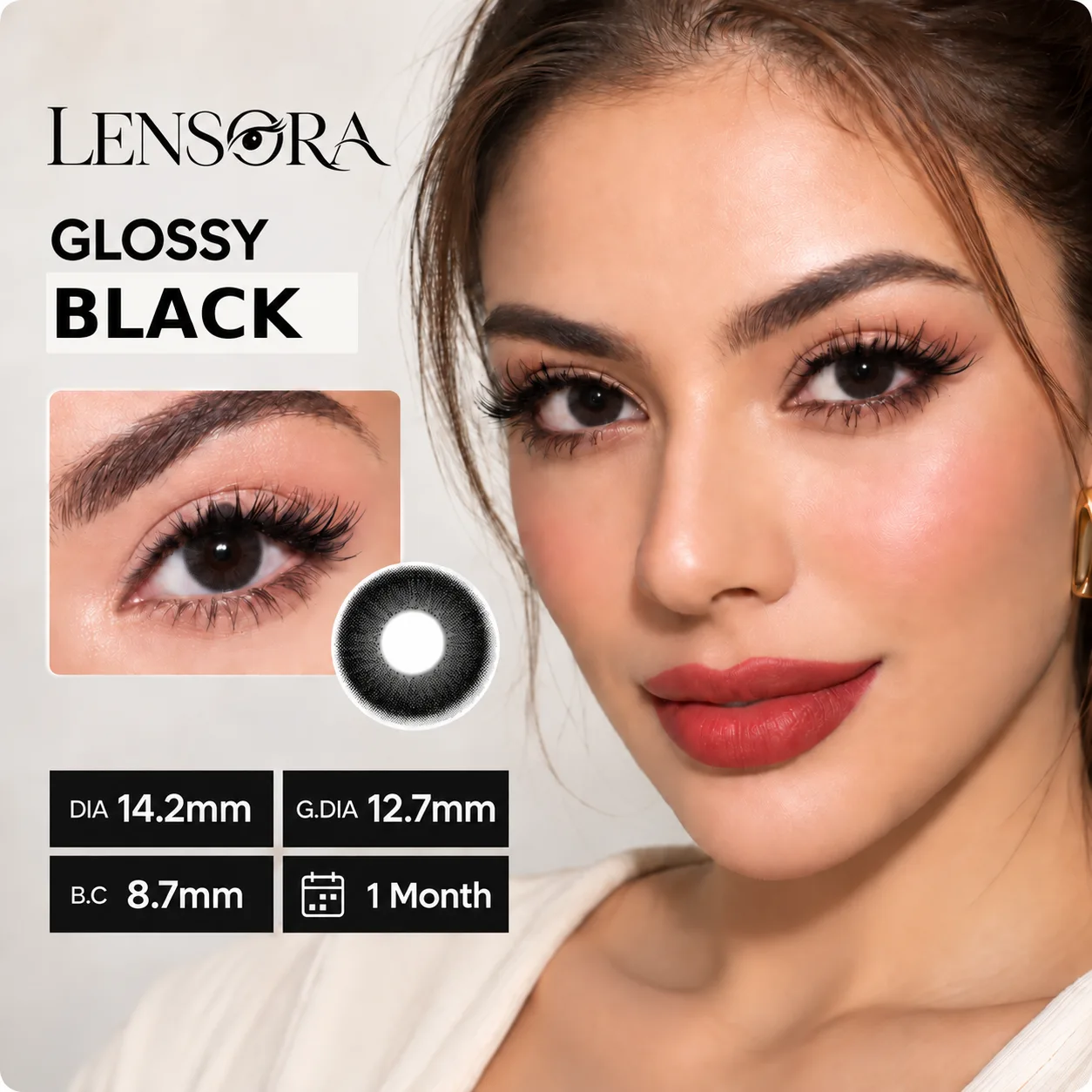 Aurea Dollydream Black Blue colored contact lenses