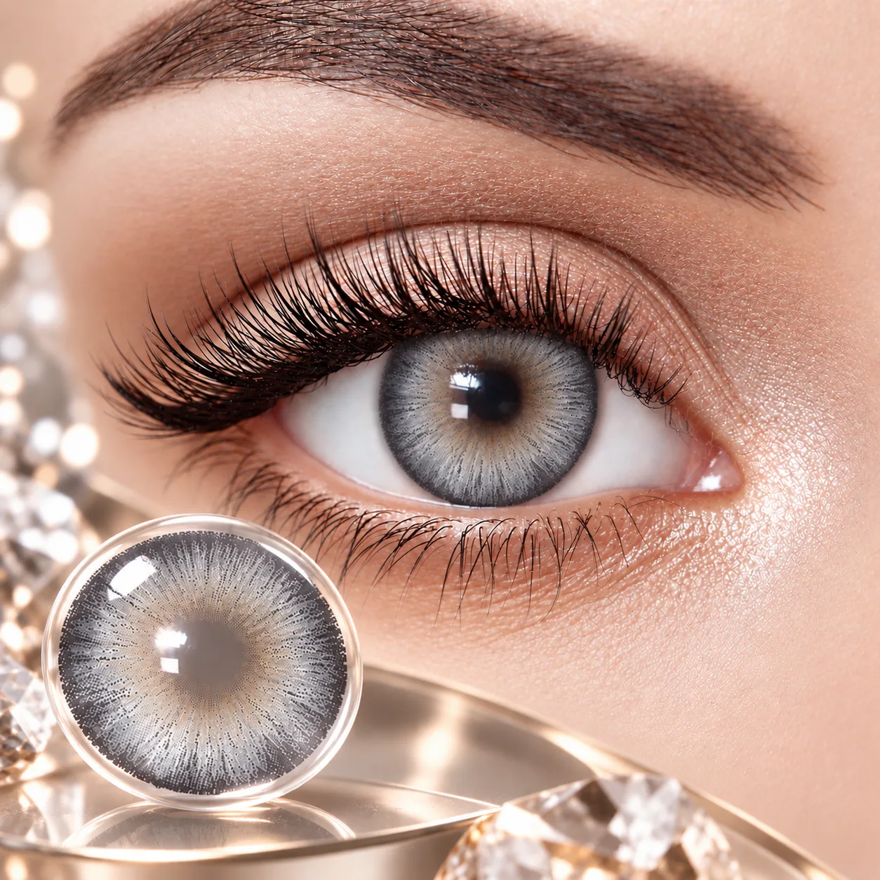 Lensora Studio Air Grey Grey Monthly colored contact lenses