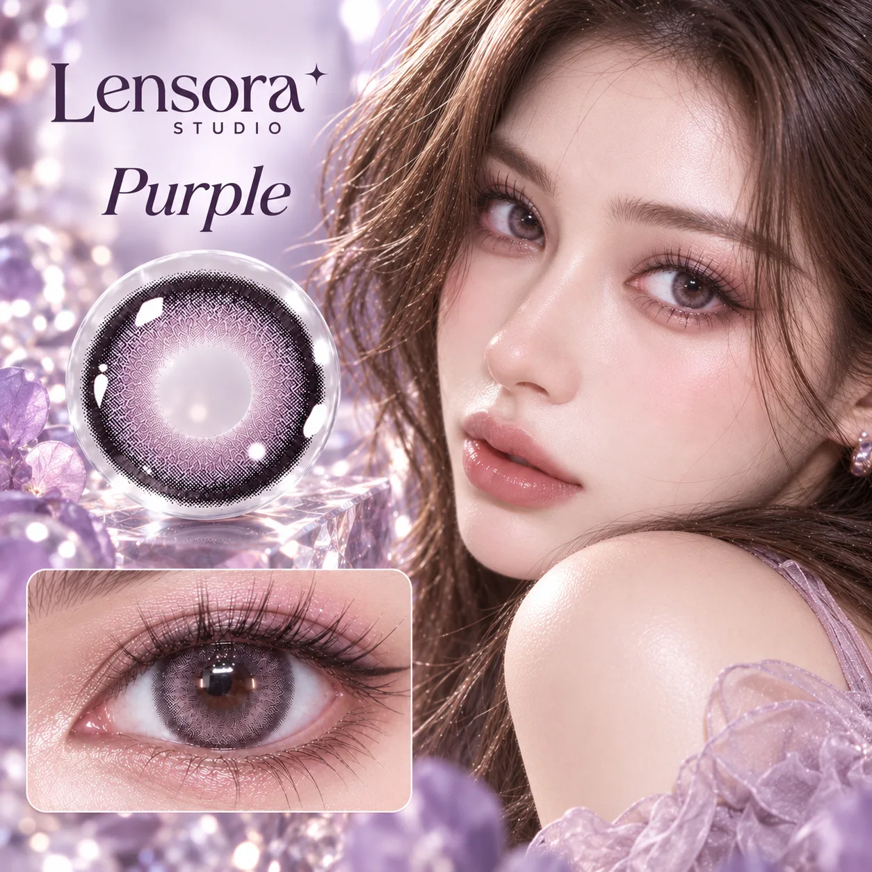 Lensora Studio Island Purple Purple Half-Yearly colored contact lenses