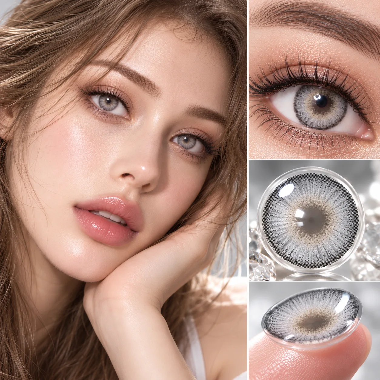 Lensora Studio Air Grey Grey Monthly colored contact lenses